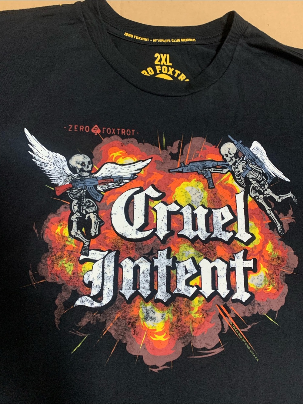 Zero Foxtrot TShirt Cruel Intent Afterlife Club Member- LOOSE XL or Slim Fit 2XL